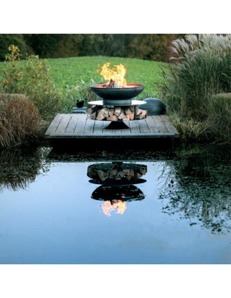 BRASERO RING OF LOGS 90 AVEC GRILLE PIVOTANTE  - TIMOTHY ROSS
