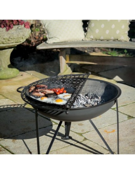 GRILLE ET PLANCHA DEMI LUNE POUR BRASERO 80CM - TIMOTHY ROSS
