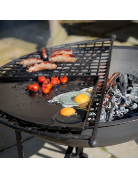 GRILLE ET PLANCHA DEMI LUNE POUR BRASERO 80CM - TIMOTHY ROSS