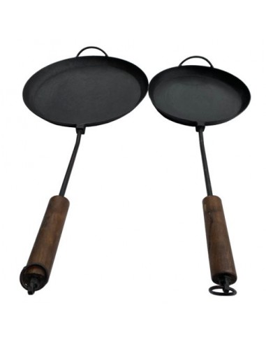 POELE ACIER LONG MANCHE POUR BRASERO...