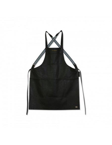 TABLIER A BRETELLES EN CUIR CLASSIC NOIR DUTCHDELUXES