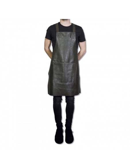 TABLIER EN CUIR VINTAGE GRIS DUTCHDELUXES