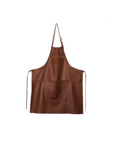 TABLIER ZIPPE EN CUIR CLASSIC MARRON...