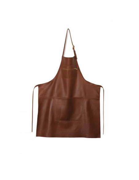 TABLIER ZIPPE EN CUIR CLASSIC MARRON DUTCHDELUXES