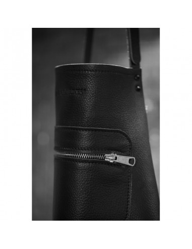 TABLIER ZIPPE EN CUIR CLASSIC NOIR...