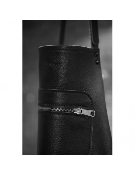 TABLIER ZIPPE EN CUIR CLASSIC NOIR DUTCHDELUXES