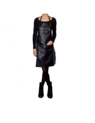 TABLIER ZIPPE EN CUIR CLASSIC NOIR...