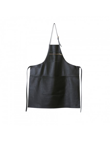 TABLIER ZIPPE EN CUIR CLASSIC NOIR DUTCHDELUXES
