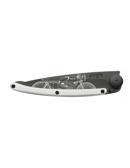 COUTEAU DEEJO 37G - BLACK DORE OR BLANC - CAFE RACER
