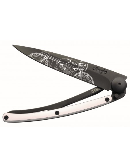 COUTEAU DEEJO 37G - BLACK DORE OR BLANC - CAFE RACER