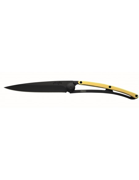 COUTEAU DEEJO 37G - BLACK DORE OR JAUNE