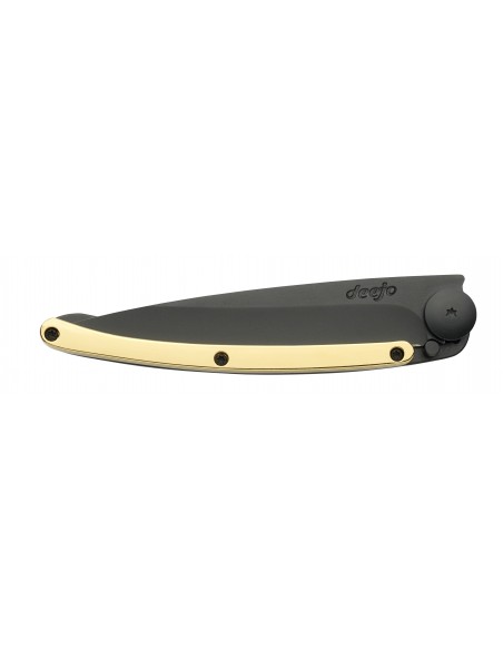 COUTEAU DEEJO 37G - BLACK DORE OR JAUNE