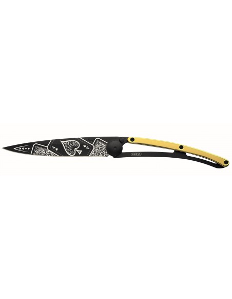 COUTEAU DEEJO 37G - BLACK DORE OR JAUNE - CHANCE