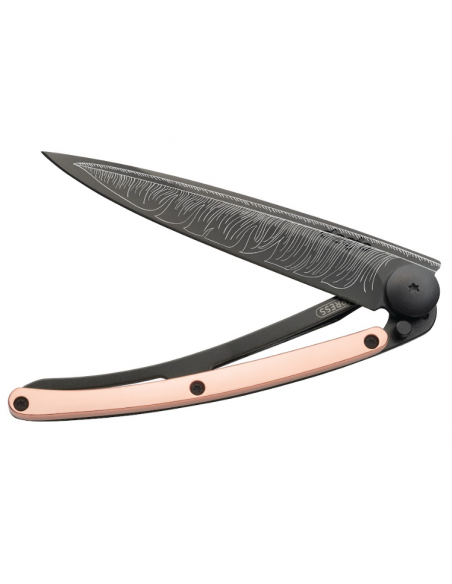 COUTEAU DEEJO 37G - BLACK DORE OR ROSE - PLUME