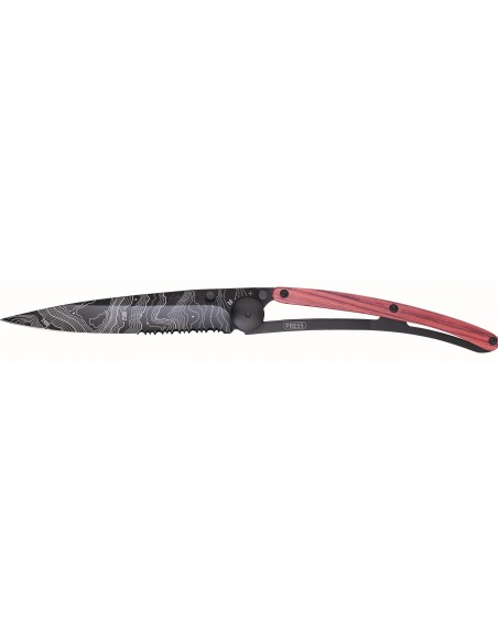COUTEAU DEEJO SERRATED 37G -TOPOGRAPHIE-BOIS CORAIL