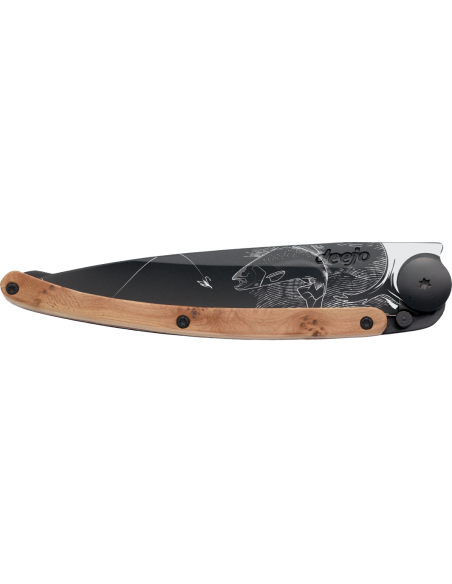 COUTEAU DEEJO TATOO BLACK 37G - TRUITE - GENEVRIER