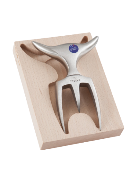COFFRET FOURCHETTE TRIDENS BROSSE SUR SOCLE A EMPREINTE