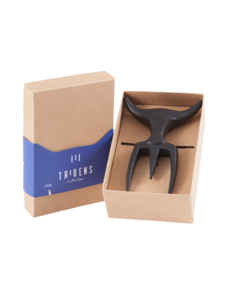 COFFRET FOURCHETTE TRIDENS NOIR SUR SOCLE PAPERSTONE