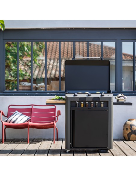 PACK PLANCHA ENO FUSION 75 GRIS AVEC CHARIOT ET CAPOT