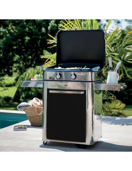 PACK PLANCHA ENOSIGN 65 NOIR INOX AVEC CHARIOT ET CAPOT