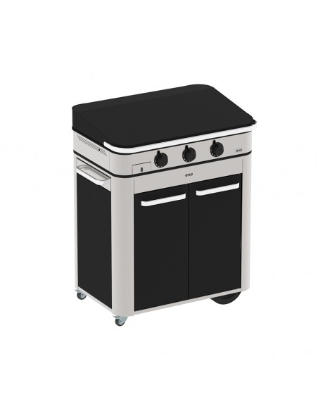PACK PLANCHA ENOSIGN 80 NOIR INOX AVEC CHARIOT ET CAPOT