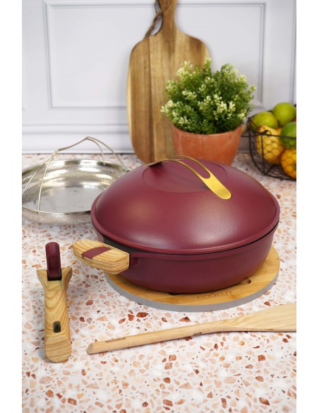 LA FABULEUSE POELE A TOUT FAIRE 8 EN 1 COOKUT ROUGE