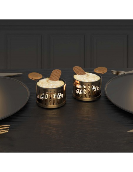 SET DE 2 RACLETTES INDIVIDUELLES A LA BOUGIE COOKUT EDITION OR