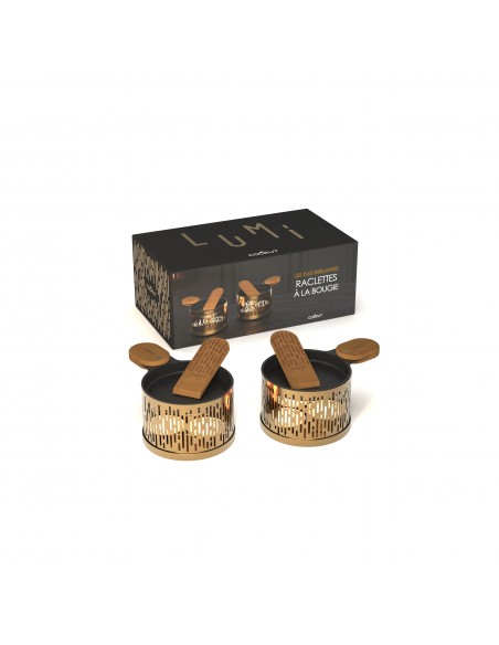 SET DE 2 RACLETTES INDIVIDUELLES A LA BOUGIE COOKUT EDITION OR