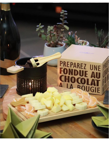 SET A FONDUE AU CHOCOLAT A LA BOUGIE...