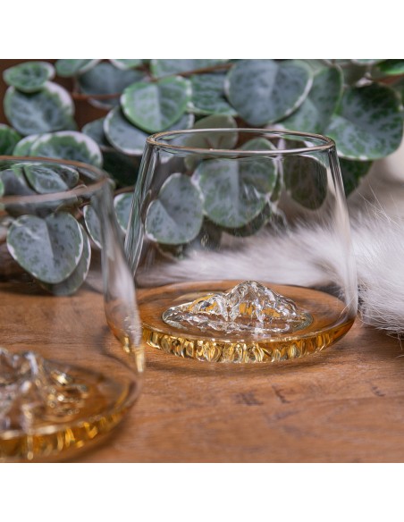 SET 2 VERRES TOPOGRAPHIC EVEREST & MONT BLANC ALASKAN MAKER