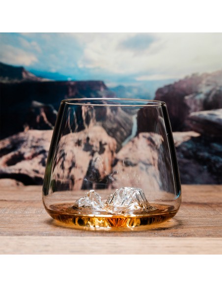 SET 2 VERRES TOPOGRAPHIC GRAND CANYON & MATTERHORN ALASKAN MAKER