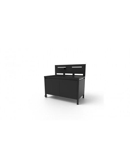 TABLE ROULANTE A CREDENCE NOIR MAT FORGE ADOUR