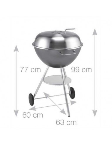 BARBECUE CHARBON INOX &Oslash;57cm -...