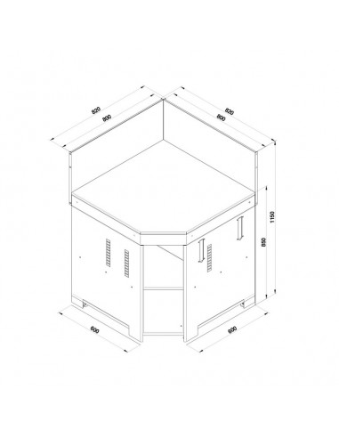 MODULE D'ANGLE 80X80 GRIS CARGO - ENO