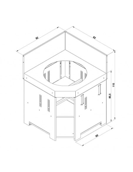 MODULE ANGLE 80 X80 GRIS CARGO POUR ENCASTREMENT KAMADO M/L - ENO