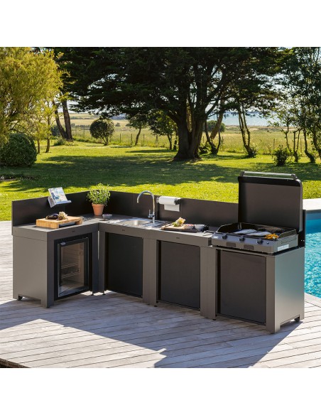 ENSEMBLE CUISINE ENO GRIS CARGO "COMFORT" 4 MODULES + ANGLE