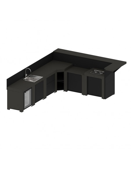 ENSEMBLE CUISINE ENO GRIS CARGO "DELUXE" 6 MODULES