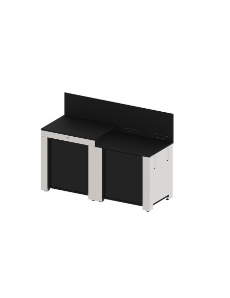 ENSEMBLE CUISINE ENO NOIR INOX "L'ESSENTIEL" 2 MODULES