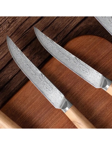 COFFRET 6 x COUTEAUX A STEAK DAMAS RYOMA