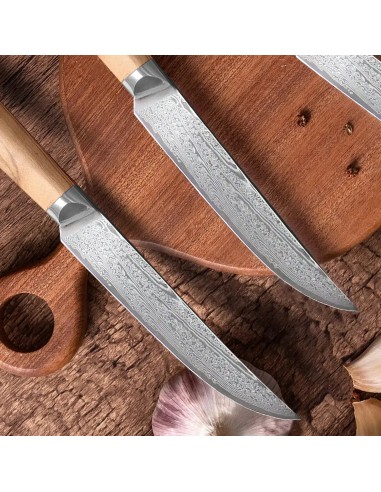 COFFRET 6 x COUTEAUX A STEAK DAMAS RYOMA