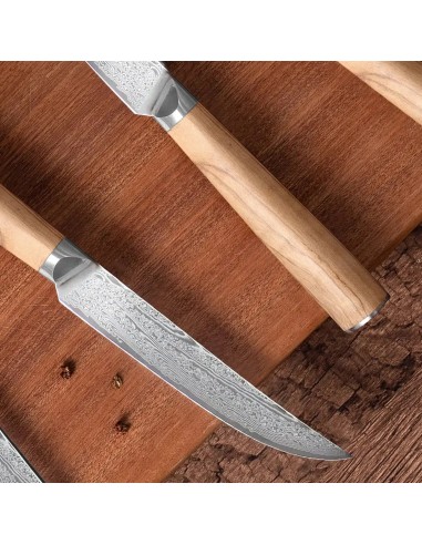 COFFRET 6 x COUTEAUX A STEAK DAMAS RYOMA