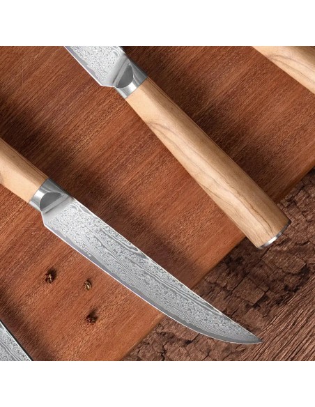 COFFRET 6 x COUTEAUX A STEAK DAMAS RYOMA