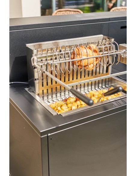 BARBECUE CHARBON ENCASTRABLE 56 CM AVEC ROTISSERIE FORGE ADOUR