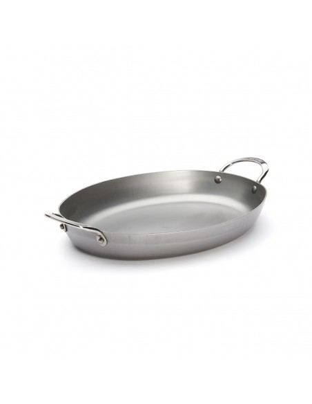 PLAT A ROTIR OVALE EN ACIER MINERAL B - DE BUYER