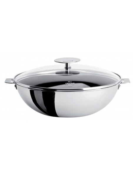 WOK INOX 28CM CASTELINE AMOVIBLE - CRISTEL