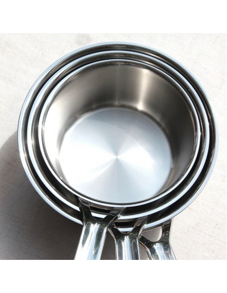 LOT DE 3 CASSEROLES 1826 INOX BROSSE 16-18-20CM - CRISTEL