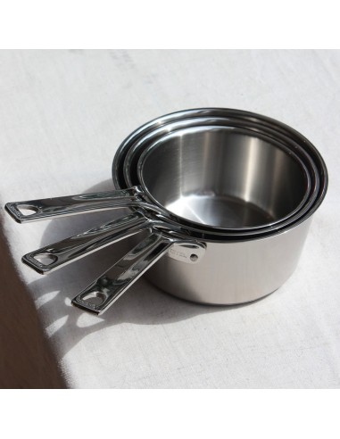 LOT DE 3 CASSEROLES 1826 INOX BROSSE...