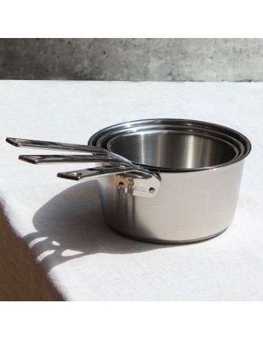 LOT DE 3 CASSEROLES 1826 INOX BROSSE...