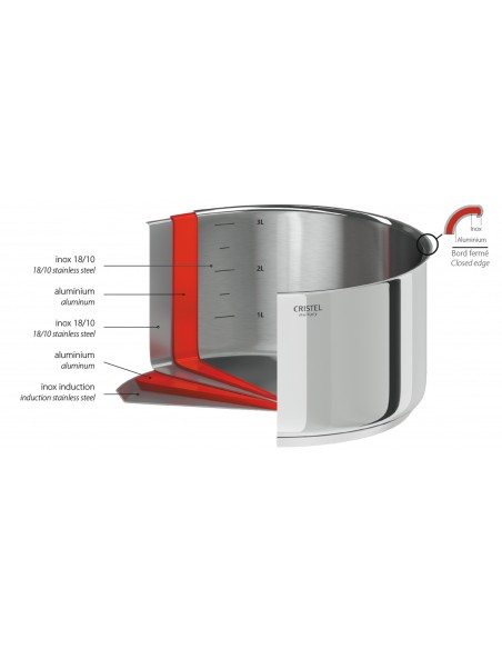 LOT 3 CASSEROLES CASTELINE 16-18-20CM AVEC POIGNEE ZENITH - CRISTEL