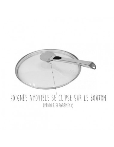 COUVERCLE VERRE INOX 26CM PLATINE -...